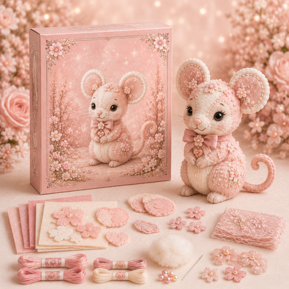 💗Pink Woodland Friends DIY Felt Sewing Kit – Make Your Own Cute Animal