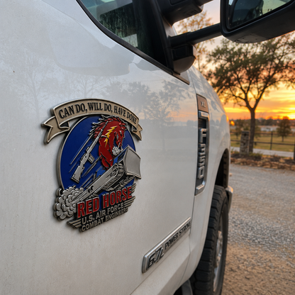 🇺🇸 Last Day Promo: 49% OFF 🐎U.S. Air Force Red Horse Combat Engineers Car Emblem Metal Badge✈️