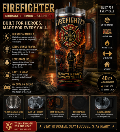 🇺🇸 Last Day Promo: 49% OFF 🔥 Firefighter Courage Honor Sacrifice Stainless Steel Tumbler - ✈️Buy 2 Free Shipping Today!