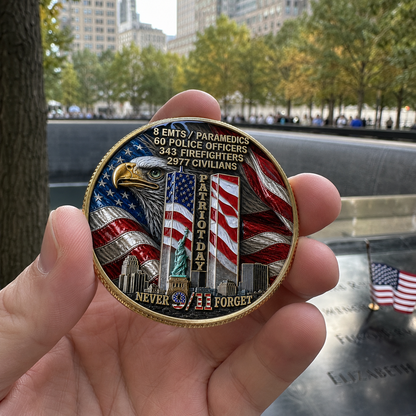 🎖️9/11 Never Forget 25th Anniversary Challenge Coin Carry the memory. Honor the courage. Pass the story forward.