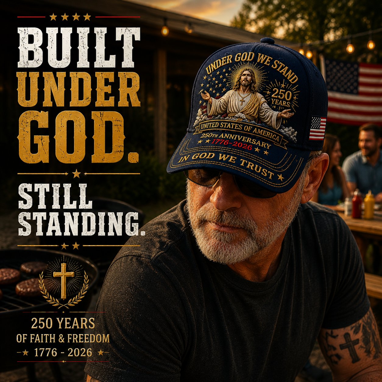 “Under God We Stand” 250th Anniversary Commemorative Cap 🇺🇸✝️