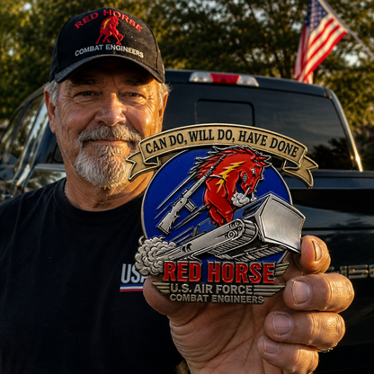 🇺🇸 Last Day Promo: 49% OFF 🐎U.S. Air Force Red Horse Combat Engineers Car Emblem Metal Badge✈️
